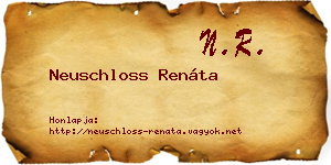 Neuschloss Renáta névjegykártya